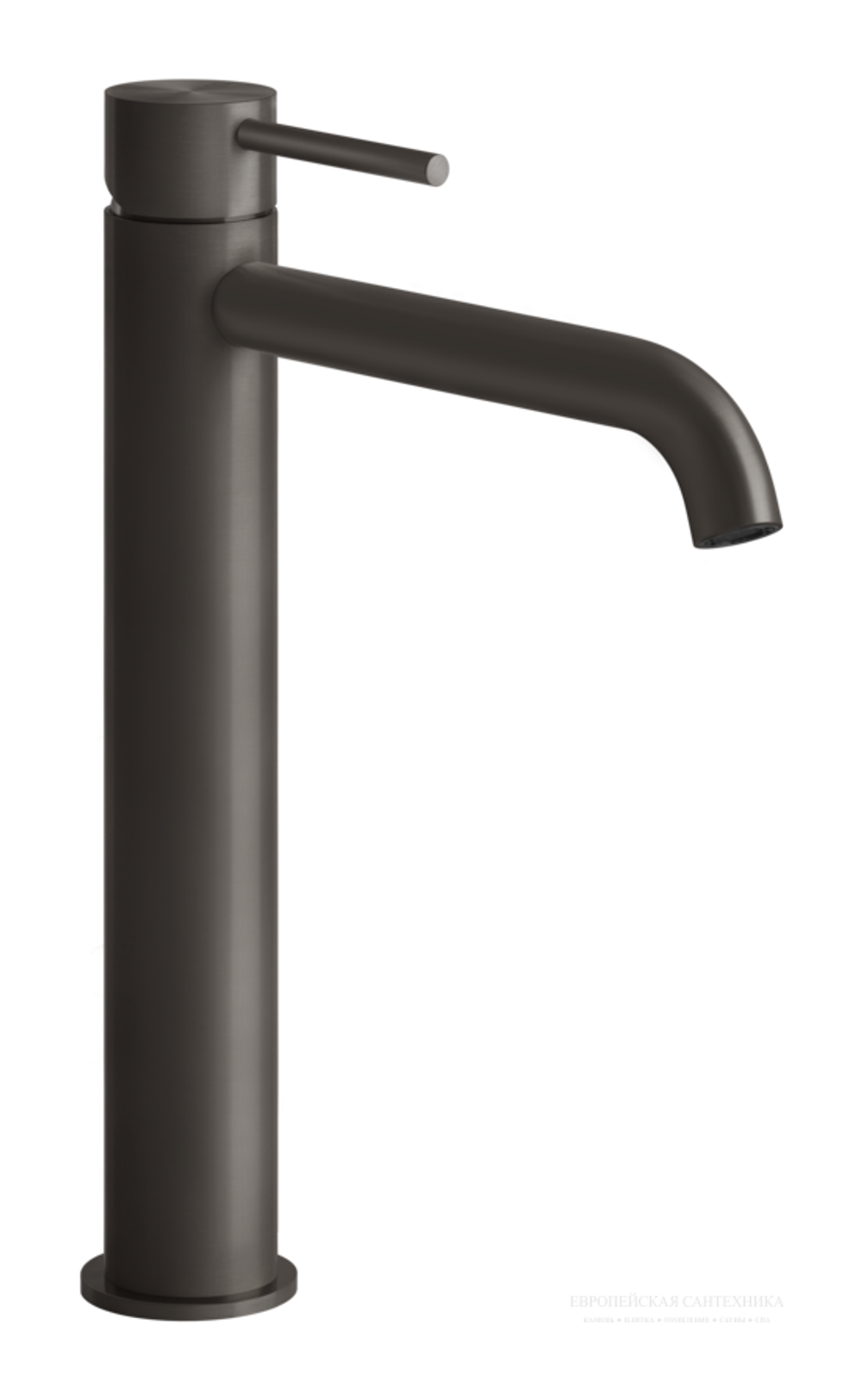Смеситель для раковины Gessi316 Flessa, высокий, с длинным изливом, без донного клапана, цвет Black Metal Brushed PVD