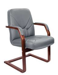 Кресло для посетителей Verona C кожа серая