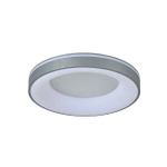 Потолочный светодиодный светильник 80Вт, 5100лм, 3000-6500K, Ra>80, плавная регулировка мощности, изменение цветовой температуры, пульт, металл/акрил, серебро/белый