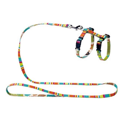 Шлейка для кошек и собак, Hunter Smart Stripes, нейлон разноцветная