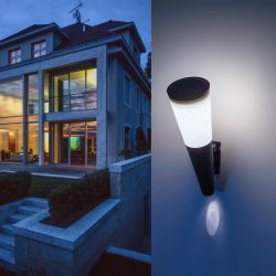 Светильник уличный ЭРА ERAFS012-09 на солнечной батарее настенный Факел RGB 1 LED