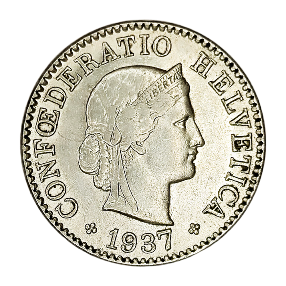 Switzerland, 5 Rappen, 1937 – Libertas Series, XF