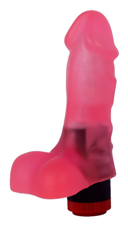 Розовый гелевый вибратор-реалистик - 16,5 см.