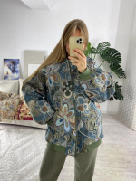 Куртка-бомбер (цвет сине-зеленый)