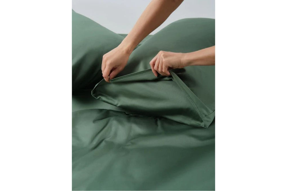 Постельное белье GoodNight Сатин Делюкс евро (с нав. 50х70) олива