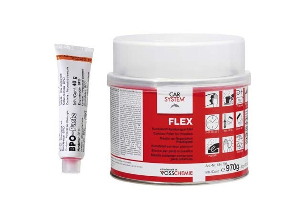 Шпатлевка CarSystem Flex 0,9 кг для пластика, черная (CARSYSTEM)