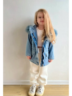 Парка джинсовая с искусственным мехом