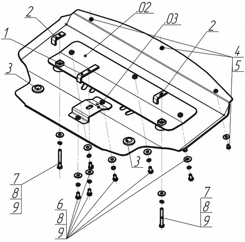 Защита стальная 3 мм Р BMW X3 MOTODOR.10201