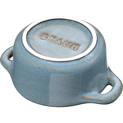 STAUB - Набор из 4 мини-кокотниц 200мл 10см античная бирюза / артикул   40508-159-0  / GTIN 3272340049965
