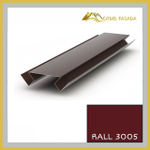 Угол внутренний (вид 1) сложный 75мм RALL 3005-Красное вино 2м