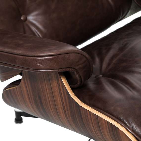 Кресло с оттоманкой Eames Lounge Premium, состаренная кожа