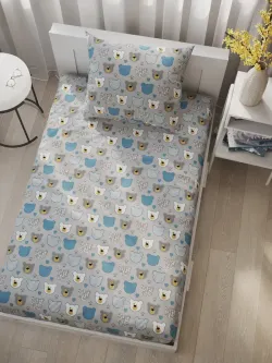 Наволочка комплект 2шт бязь Сказка "Мишки пэчворк" 30х30 см на молнии