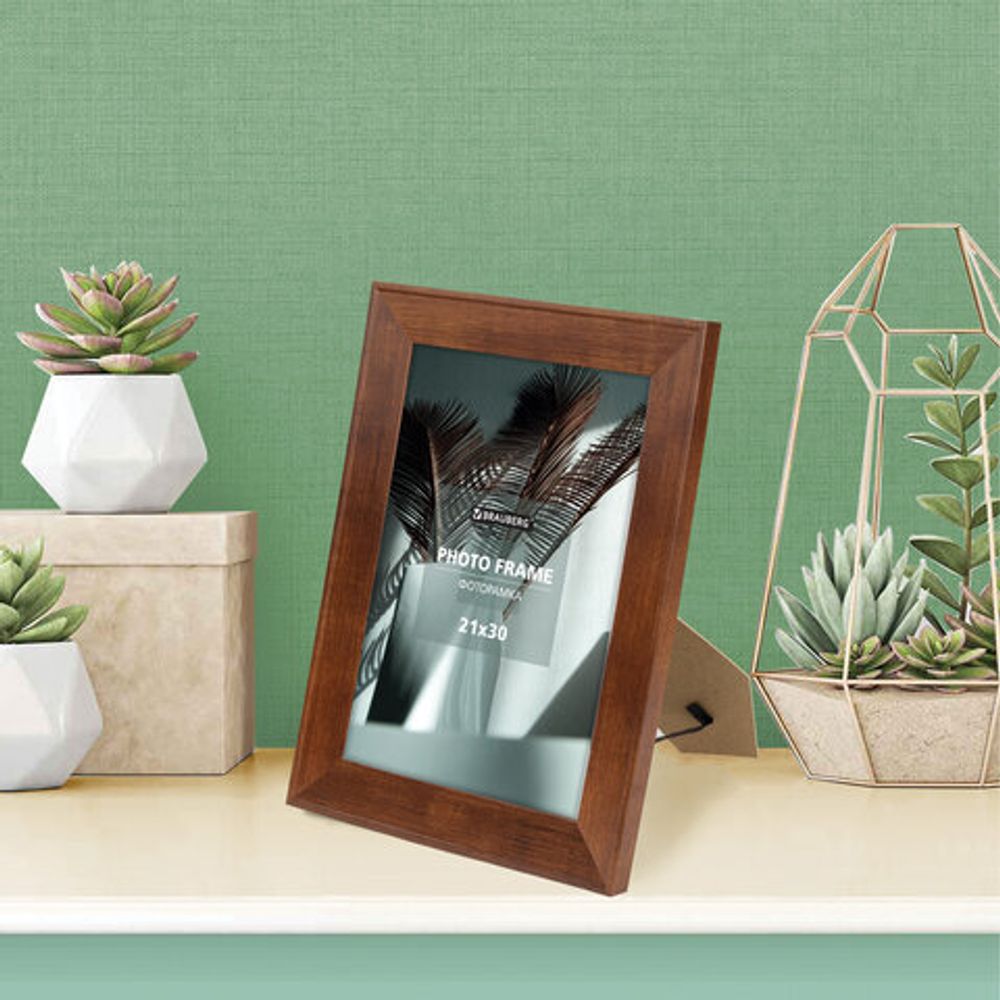 Рамка 21х30 см небьющаяся, багет 40 мм, МДФ, BRAUBERG "Cardinal", цвет красное дерево, 391253