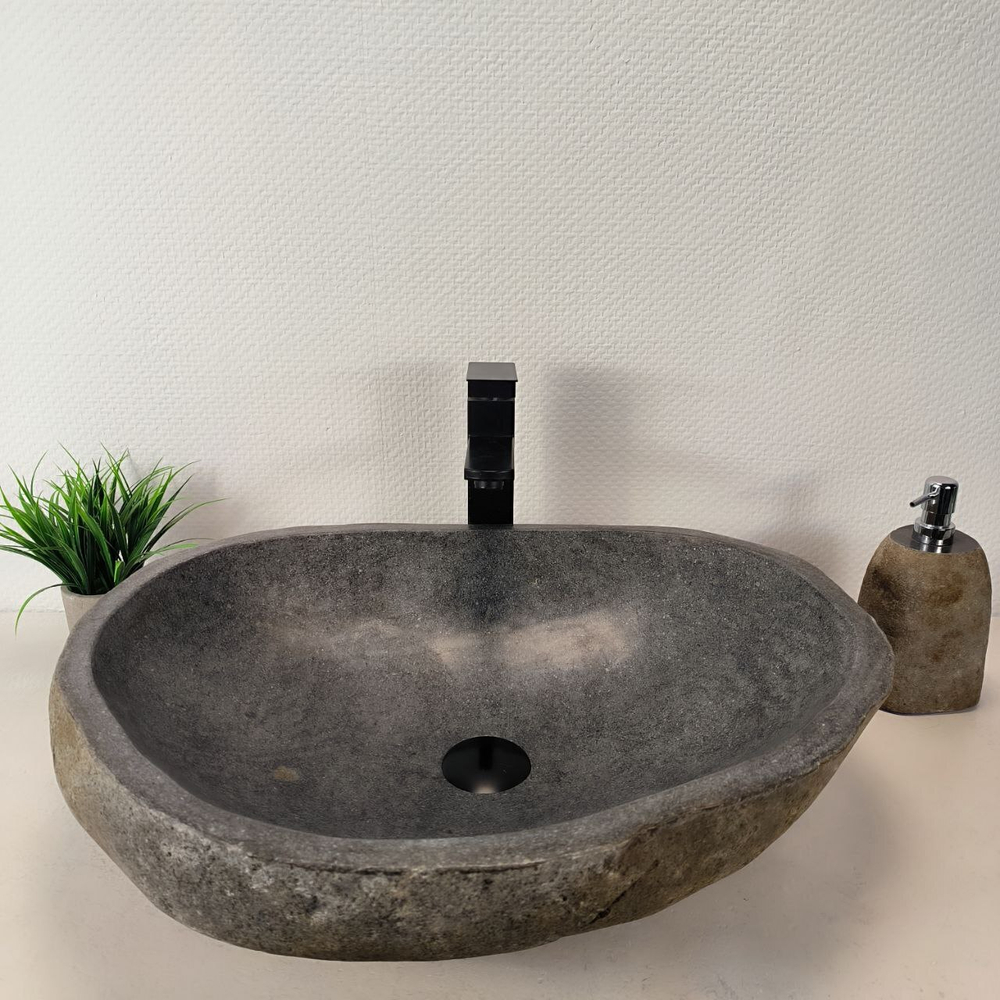 Раковина из речного камня RS-66038 58х46х15 из натурального камня