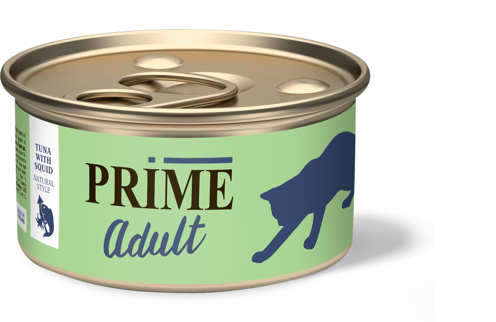 PRIME  70г Тунец с кальмаром в собственном соку для кошек
