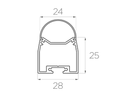 Профиль накладной алюминиевый LC-LP-2528R-2 Anod