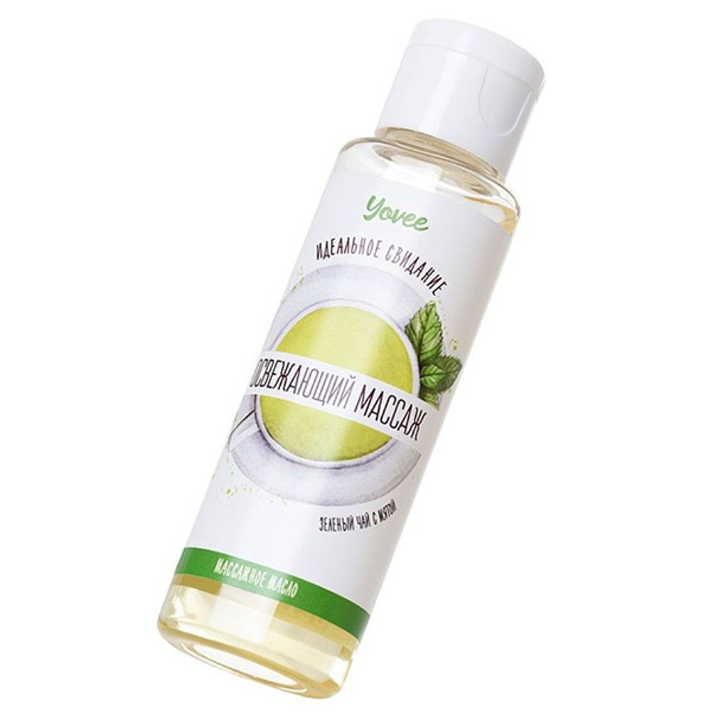 Масло для массажа с ароматом зеленого чая и мяты ToyFa Yovee Освежающий массаж