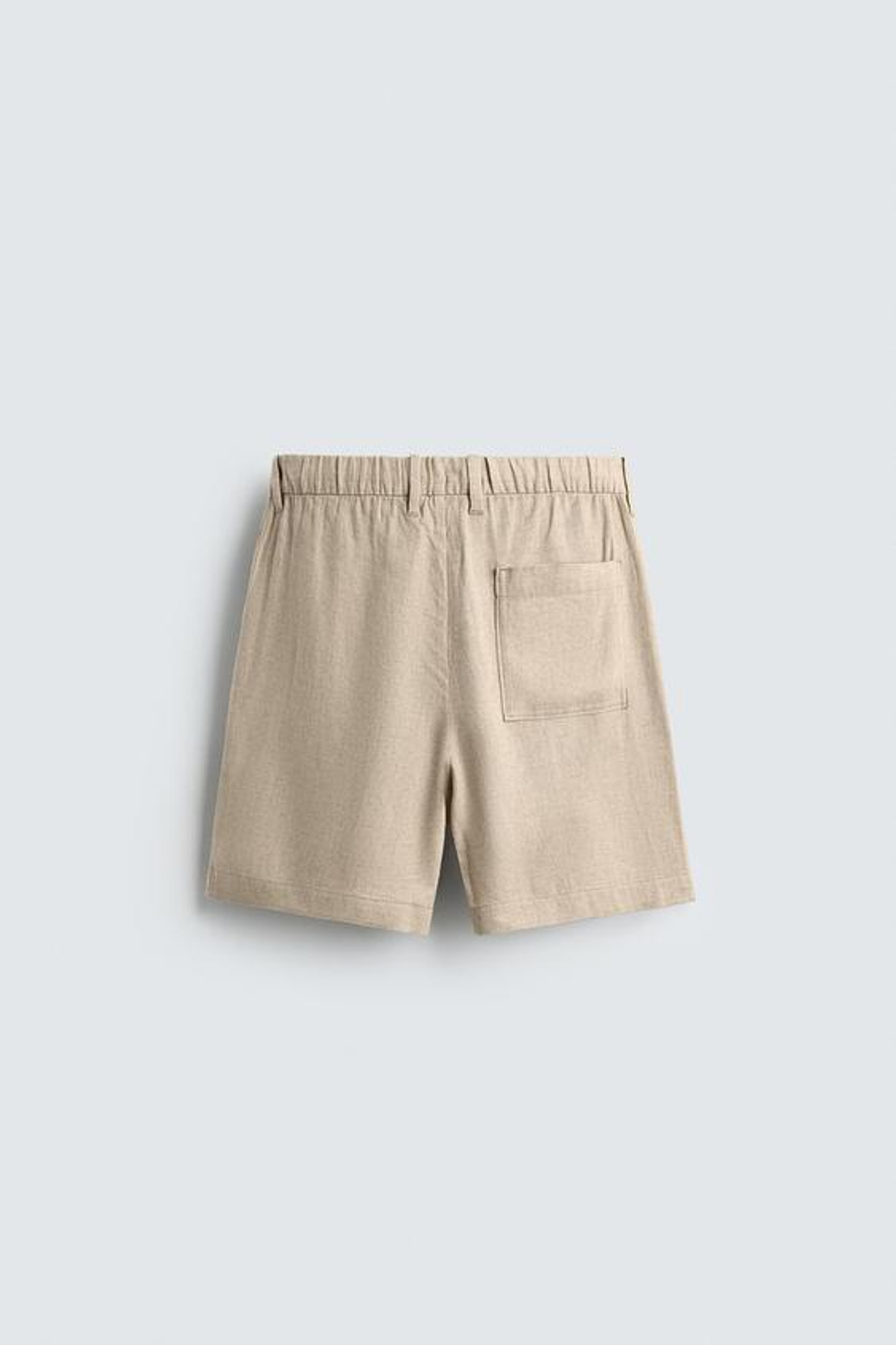 ZARA ШОРТЫ RELAXED FIT ИЗ ЛЬНА И ВИСКОЗЫ, ПЕСОЧНЫЙ