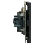 Розетка 1-местная с защитной шторкой (механизм), STEKKER, б/з, 250В, 16А, серия Эмили, RST16-5109-05, черный уголь, soft touch 49850