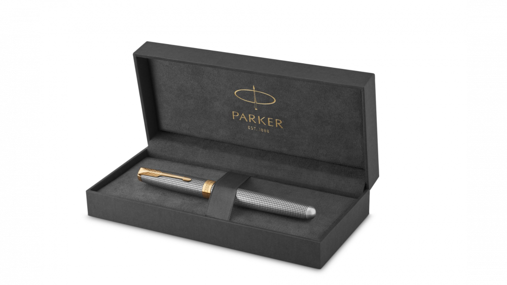 Перьевая ручка Parker Sonnet , Cisele GT, перо F или перо М, цвет чернил: black, в подарочной упаковке