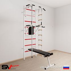 Шведская стенка Sv Sport усиленная 685 (Турник стандарт/Брусья/Скамья/Канат/Лестница)