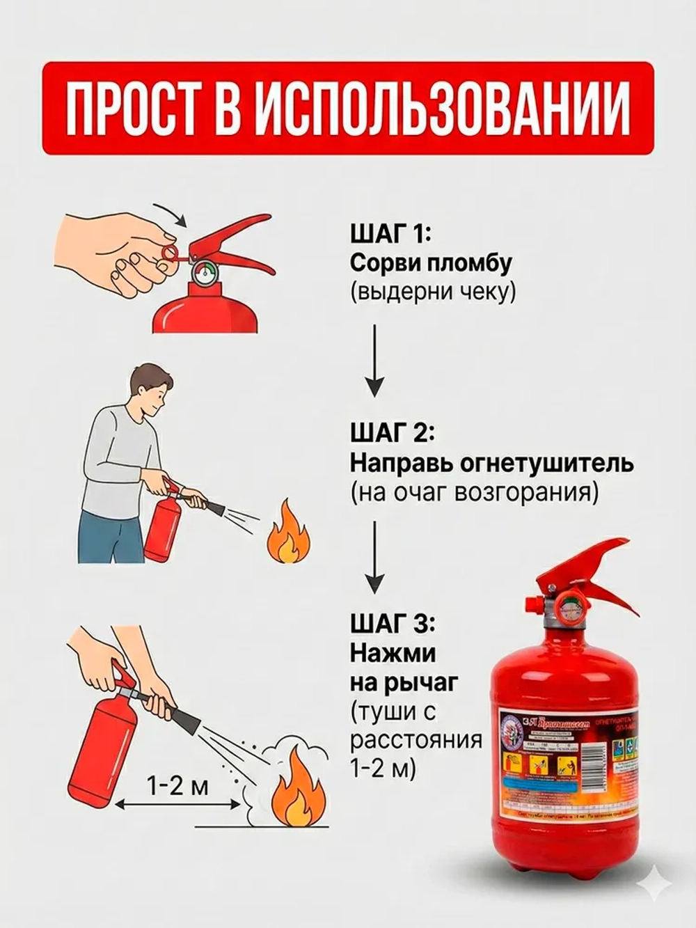 Огнетушитель порошковый ОП-1 (з) АВСЕ