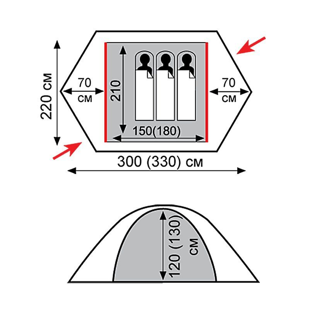 Tramp палатка Rock 3 (V2) (зеленый)