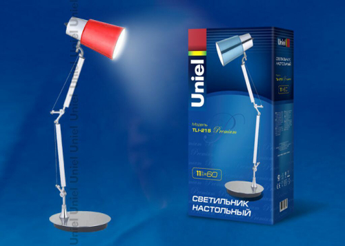 TLI-215 Лампа настольная. Цоколь E27. 11W. Цвет красный металлик