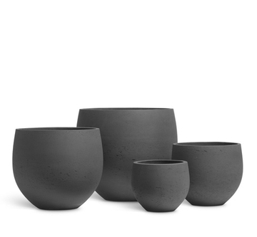Кашпо TREEZ ERGO - Concrete - Чаша - Тёмно-серый бетон