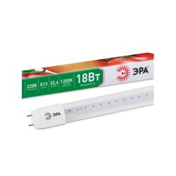 Фитолампа для растений светодиодная ЭРА FITO-18W-RB-Т8-G13-NL и мясных прилавков 18 Вт Т8 G13 красно-синего спектра | Фитолампы T8