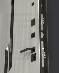 Входная металлическая дверь CARBON (Карбон) 11 Белый софт / Графит Лофт