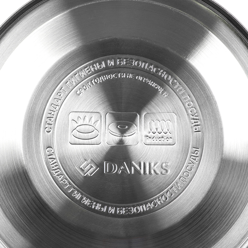 Чайник нерж, 2.8 л, свист, зеркал, ручка с покрытием, нейлон, Daniks, индукц, GS-04003