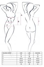 Корсет с пажами для чулок и стринги Passion Erotic Line Paloma, белые, L/XL