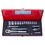 KING TONY (3020MR02) Набор торцевых головок с принадлежностями 3/8", 12-гранные, 6-22 мм, 20 предмета