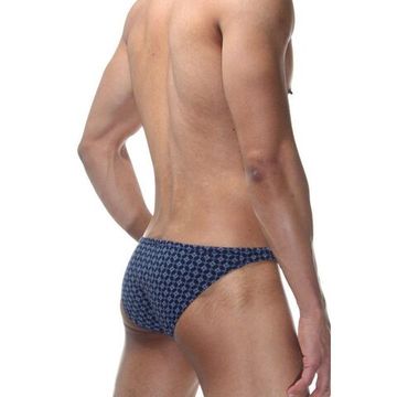 Трусы мужские слипы темно-синие с принтом DARKZONE DZN6432