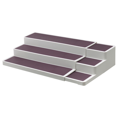 Полка трехъярусная раздвижная brage, 37х24,5х9 см, светло-серая/темно-сливовая
