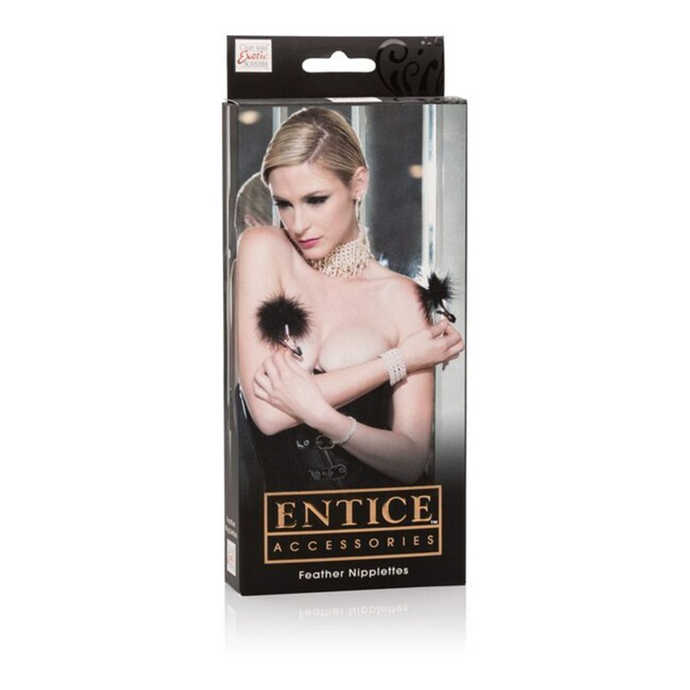 Регулируемые зажимы для сосков с перьями Feather Nipplettes (Цвет: золотой с черным)