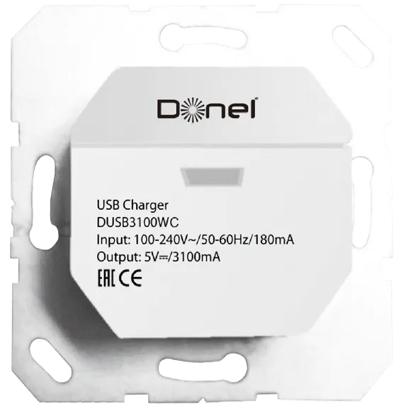 Donel USB зарядное устройство, 3.1A тип A,С белый
