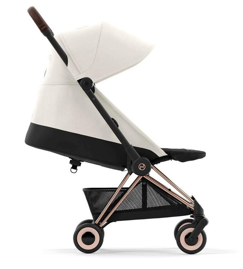 Прогулочная коляска Cybex Coya Off White с дождевиком и бампером/Rosegold 522005605