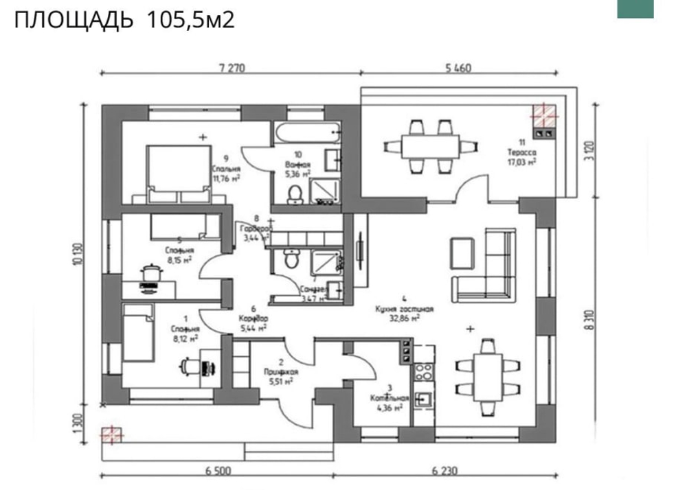 Проект Дома 105,5 кв. м К-62