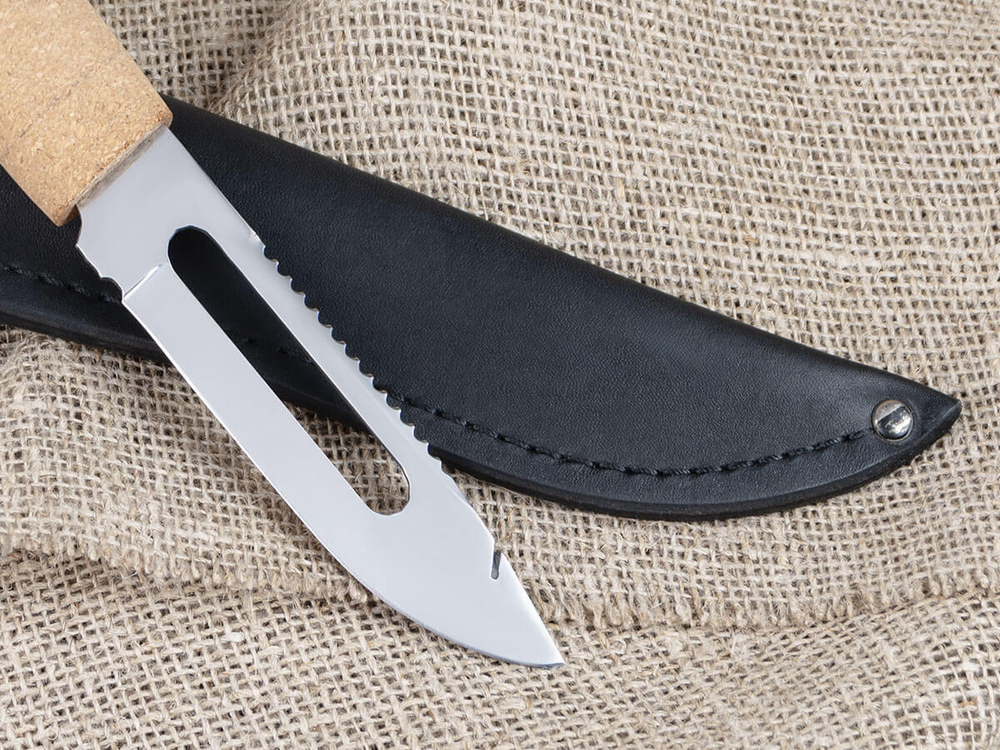 Рыбацкий нож "Поплавок", сталь 65х13, рукоять пробковое дерево