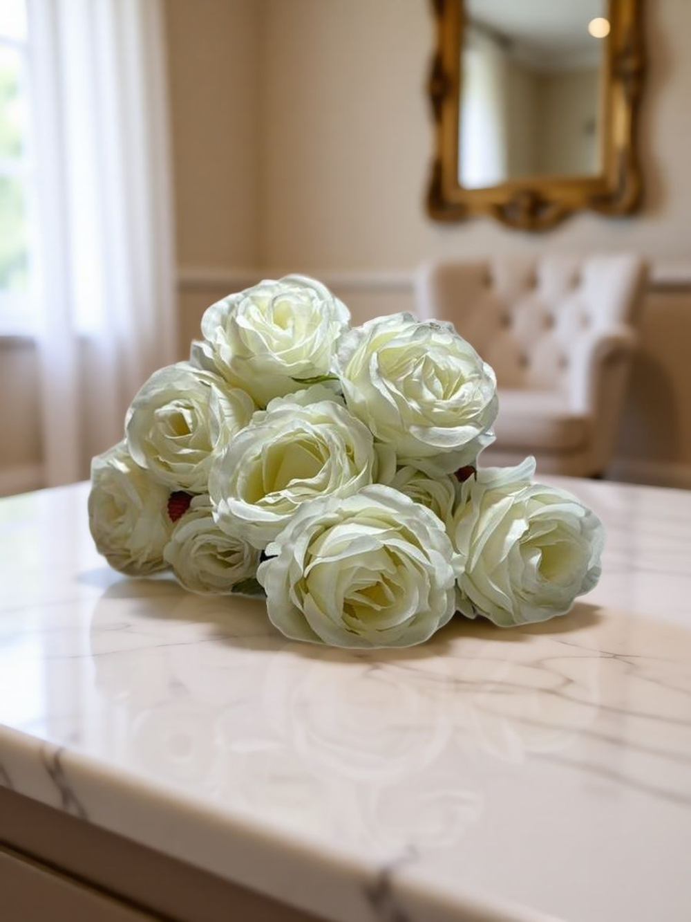 Искусственные цветы, желтые подсолнухи / Высота 44 см. 9 стебелей 9 бутонов/