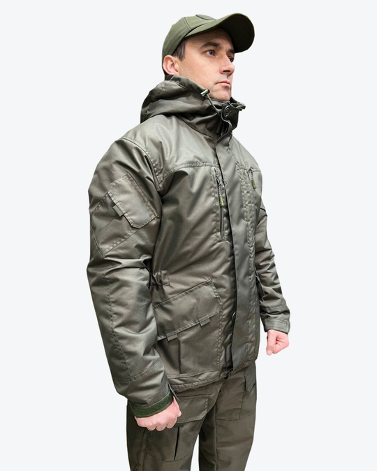 Костюм Канада демисезонный "Тёмный хаки", ткань Кошачий глаз, Пилигрим