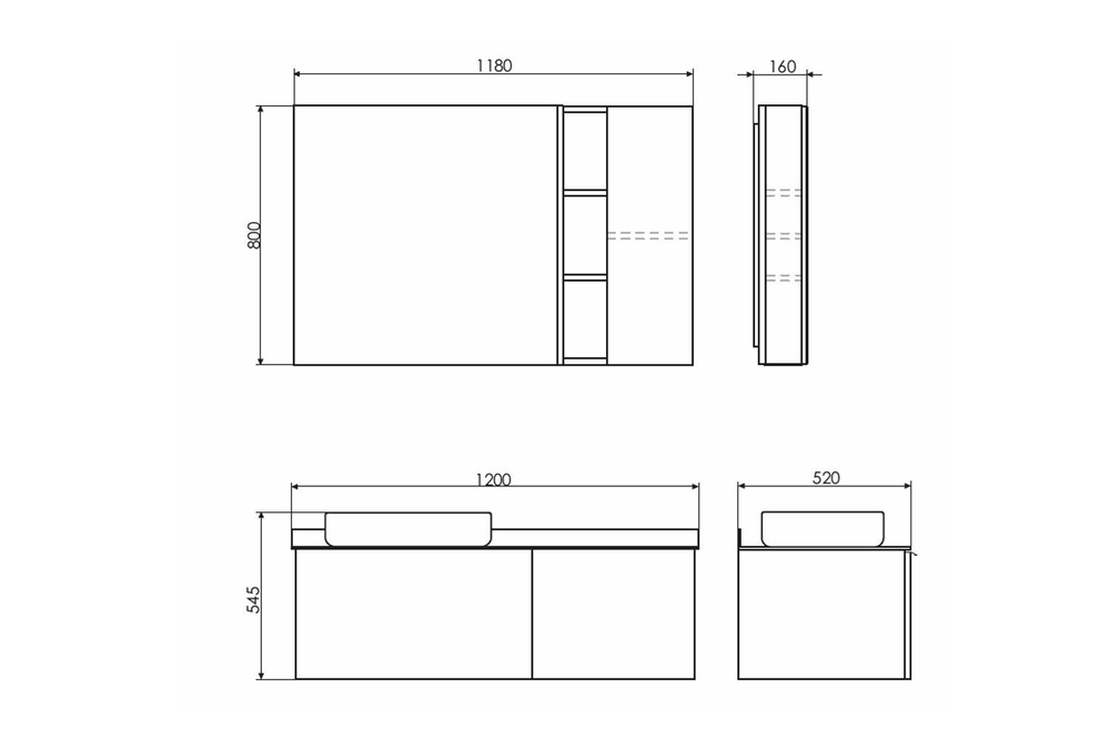 COMFORTY. Тумба-умывальник "Милан-120" белый глянец со столешницей под мрамор Калакатта Блэк с раковиной COMFORTY T-Y9378