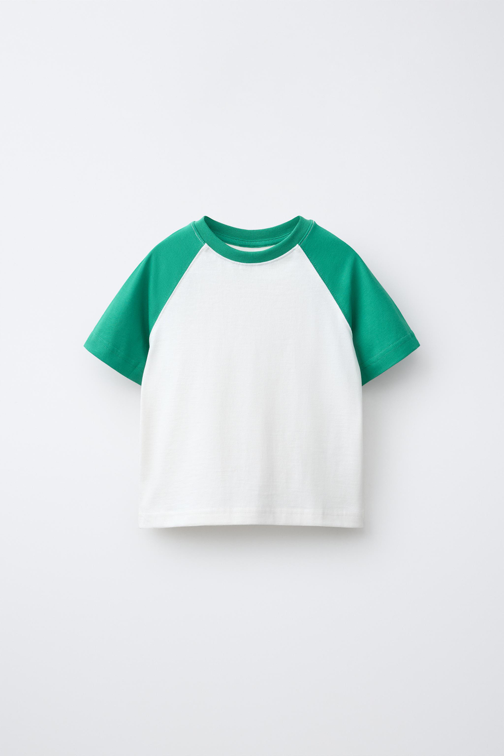 ZARA ФУТБОЛКА РЕГЛАН, ЗЕЛЕНЫЙ