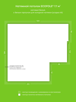 Натяжные потолки 8.8 м2, 7.7 м2, 9.2 м2, 8.4 м2, 4.2 м2