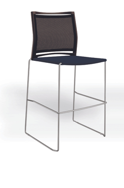 Web стул на полозьях кухонный/барный со спинкой-сеткой