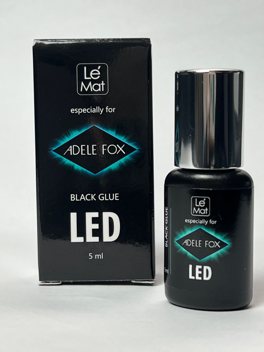 LED клей для наращивания ресниц ADELE FOX / Le Mat чёрный "LED-0.5" 5 мл