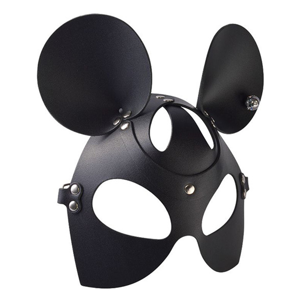 Черная кожаная маска Мышка Sitabella BDSM Accessories 3188-11