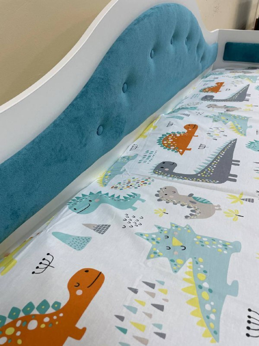 Кровать Lori Белый/Лофти Лазурь 190*90